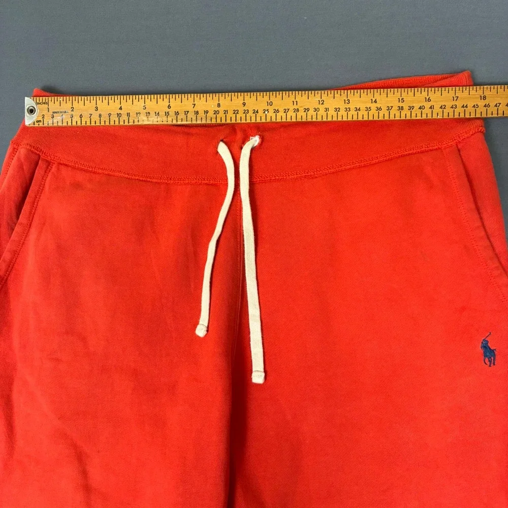 Polo Ralph Lauren Red Fleece Jogger Sweatpants Men's Size Large Open Hem